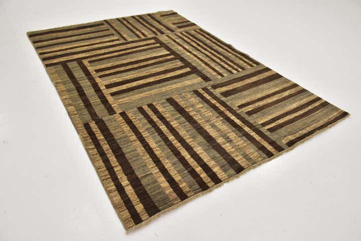 5' 8 x 8' Hand Knotted Kashkuli Gabbeh Wool Rug