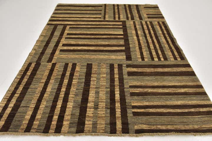 5' 8 x 8' Hand Knotted Kashkuli Gabbeh Wool Rug