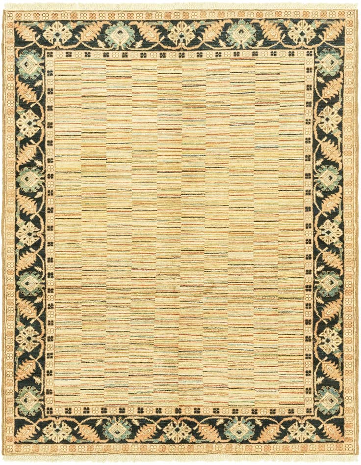 Detail image of 4' 8 x 6' 5 Hand Knotted Kashkuli Gabbeh Oriental Wool Rug