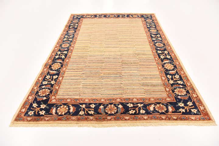 6' 2 x 9' 4 Hand Knotted Kashkuli Gabbeh Wool Rug