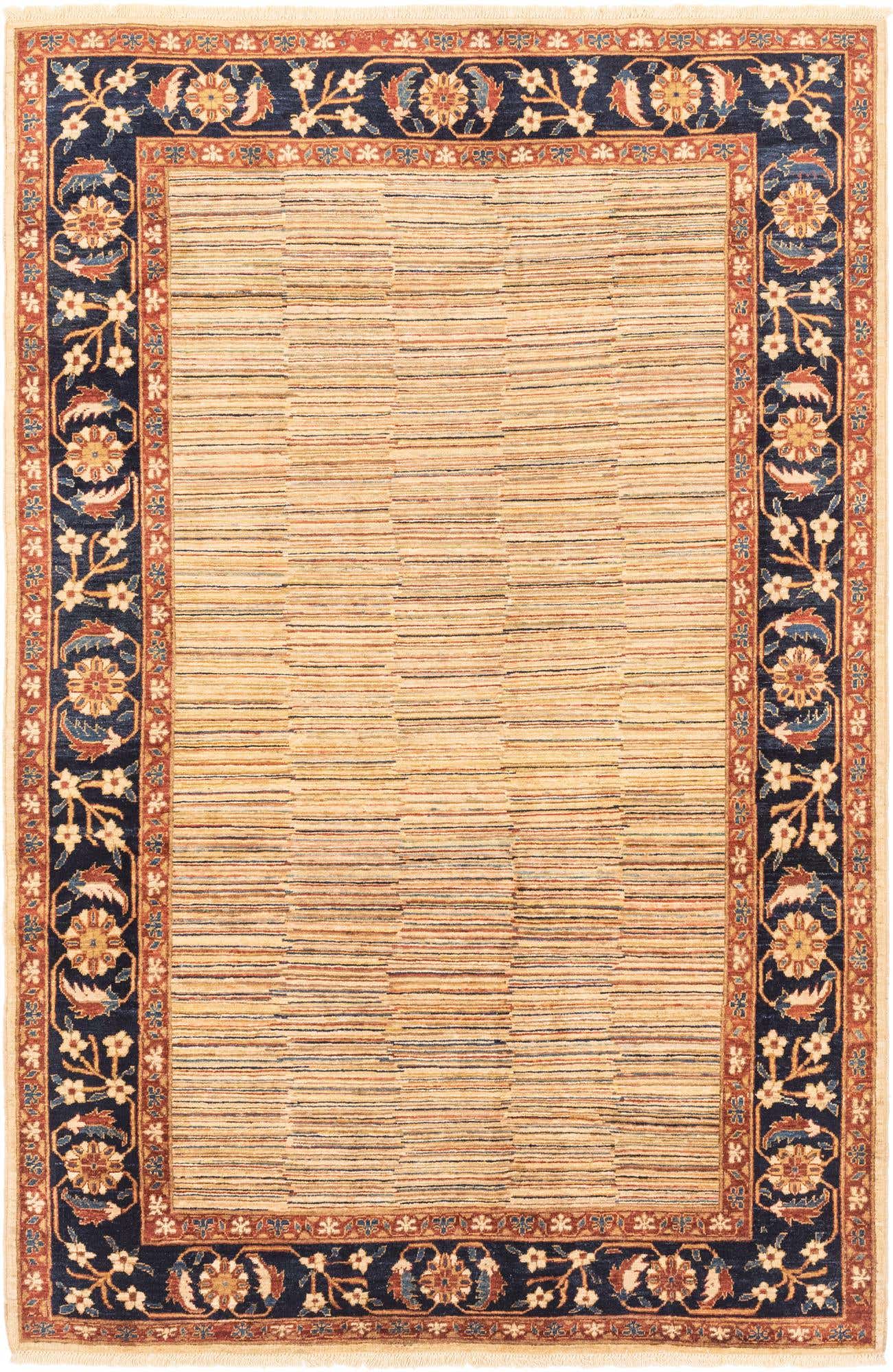 6' 2 x 9' 4 Hand Knotted Kashkuli Gabbeh Wool Rug