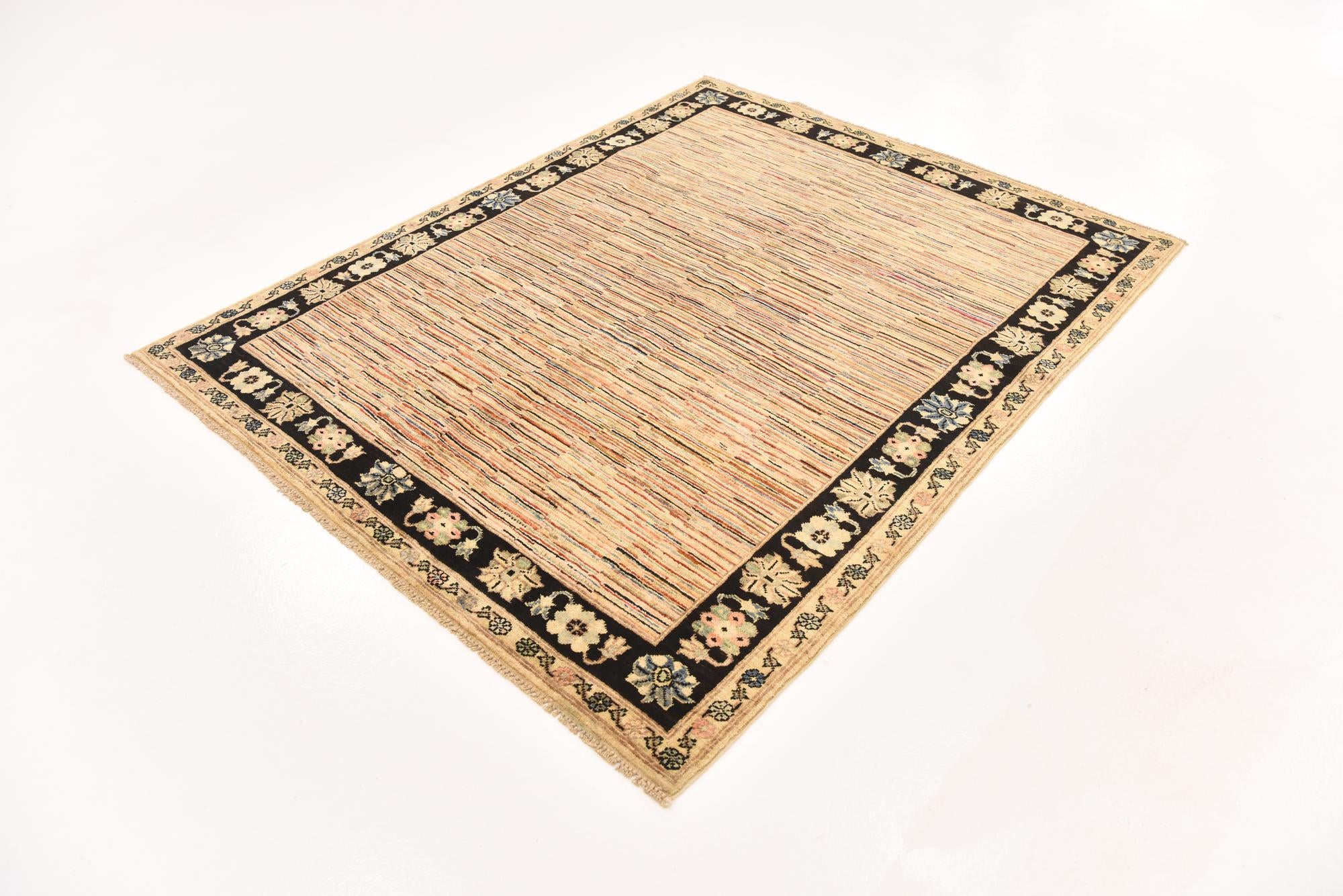 5' x 6' 5 Hand Knotted Kashkuli Gabbeh Wool Rug