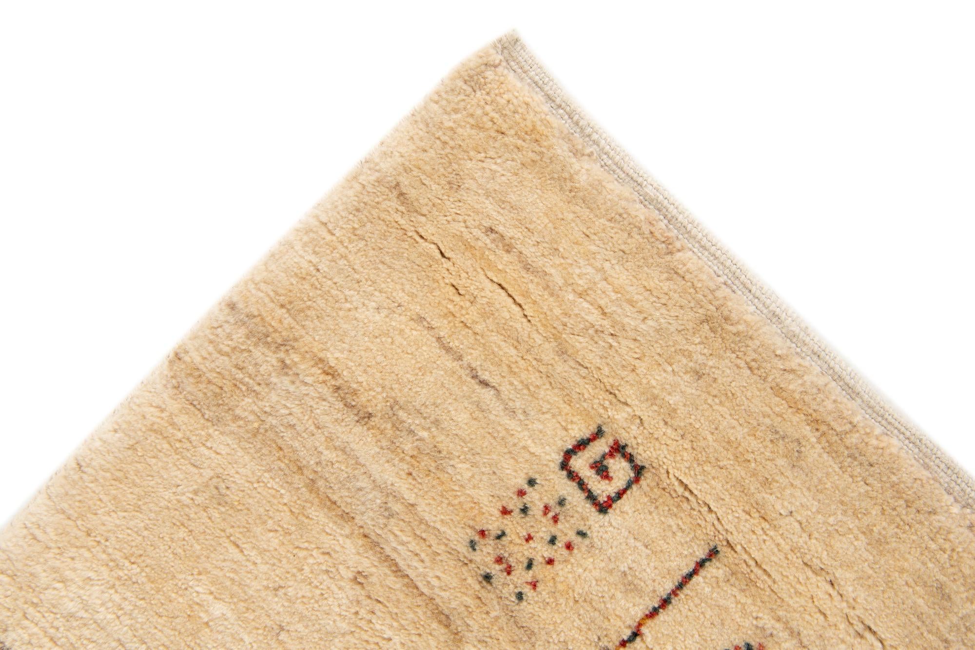 4' 11 x 6' 7 Hand Knotted Kashkuli Gabbeh Persian Wool Rug