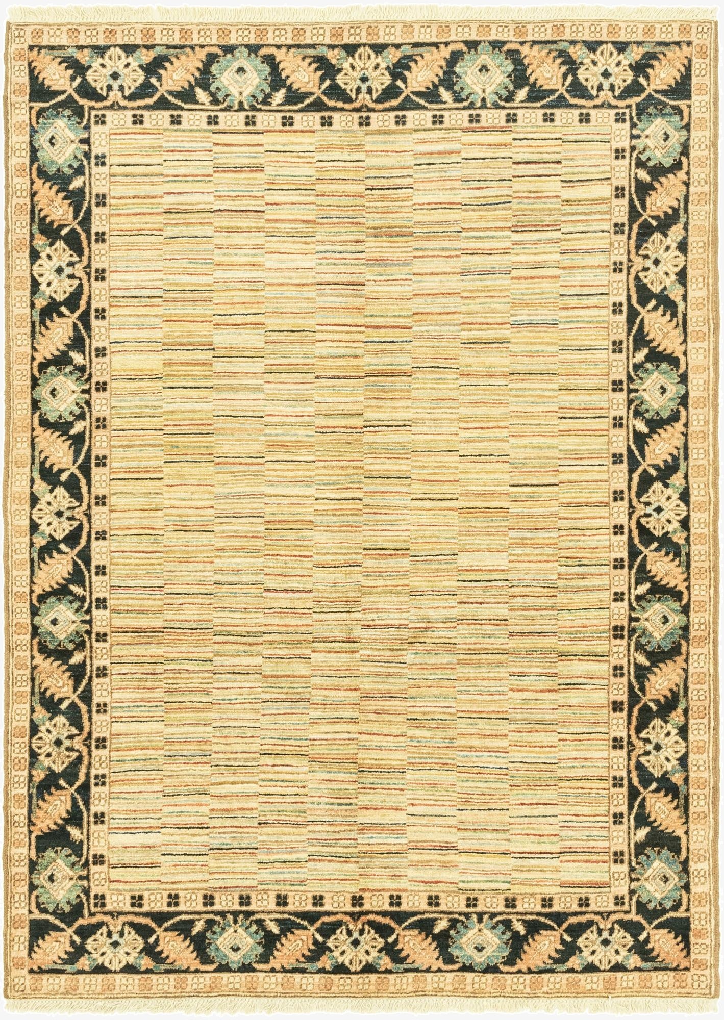 4' 8 x 6' 5  Hand Knotted Kashkuli Gabbeh Oriental Wool Rug