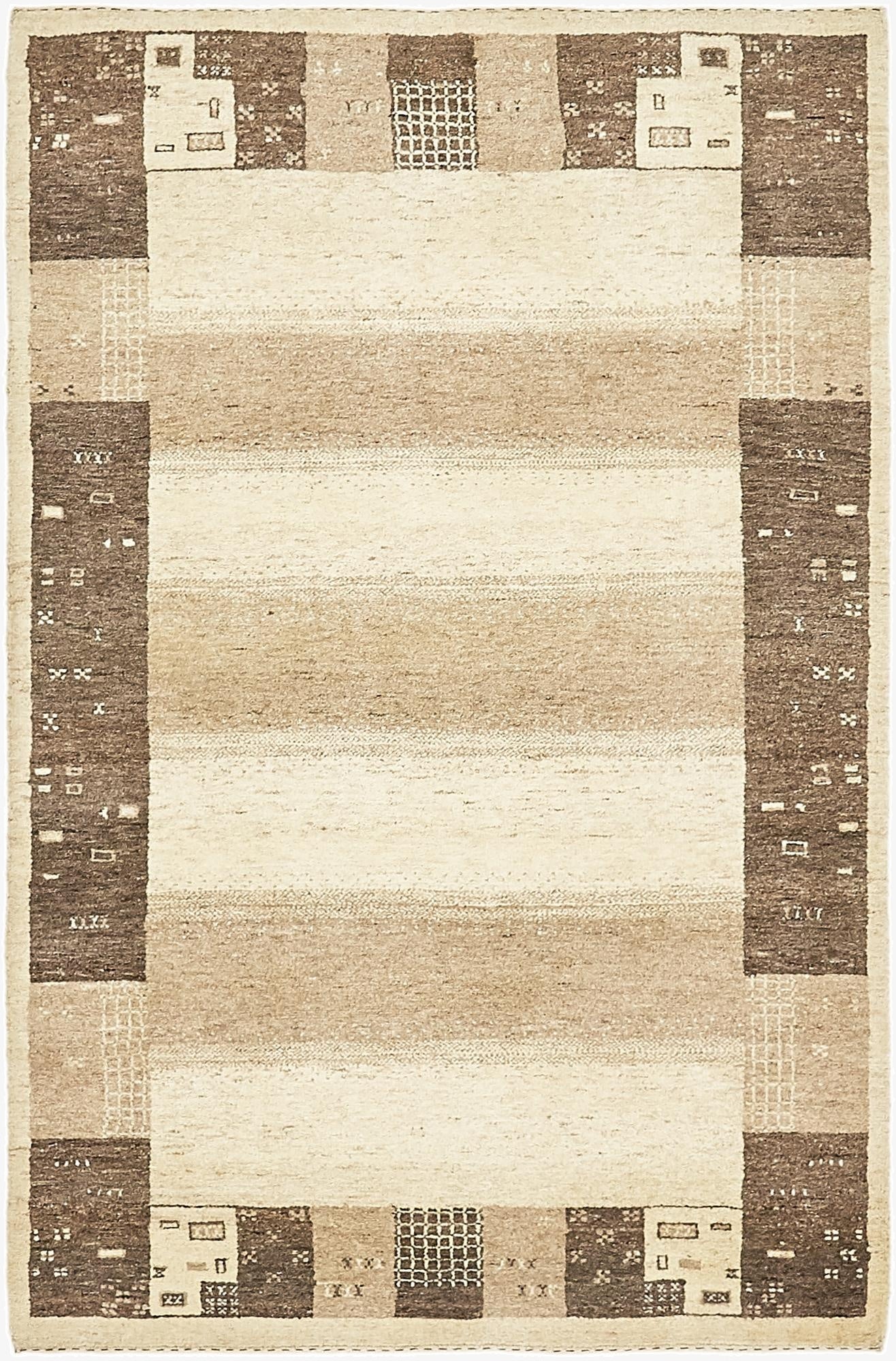 3' 10 x 5' 10  Hand Knotted Kashkuli Gabbeh Wool Rug