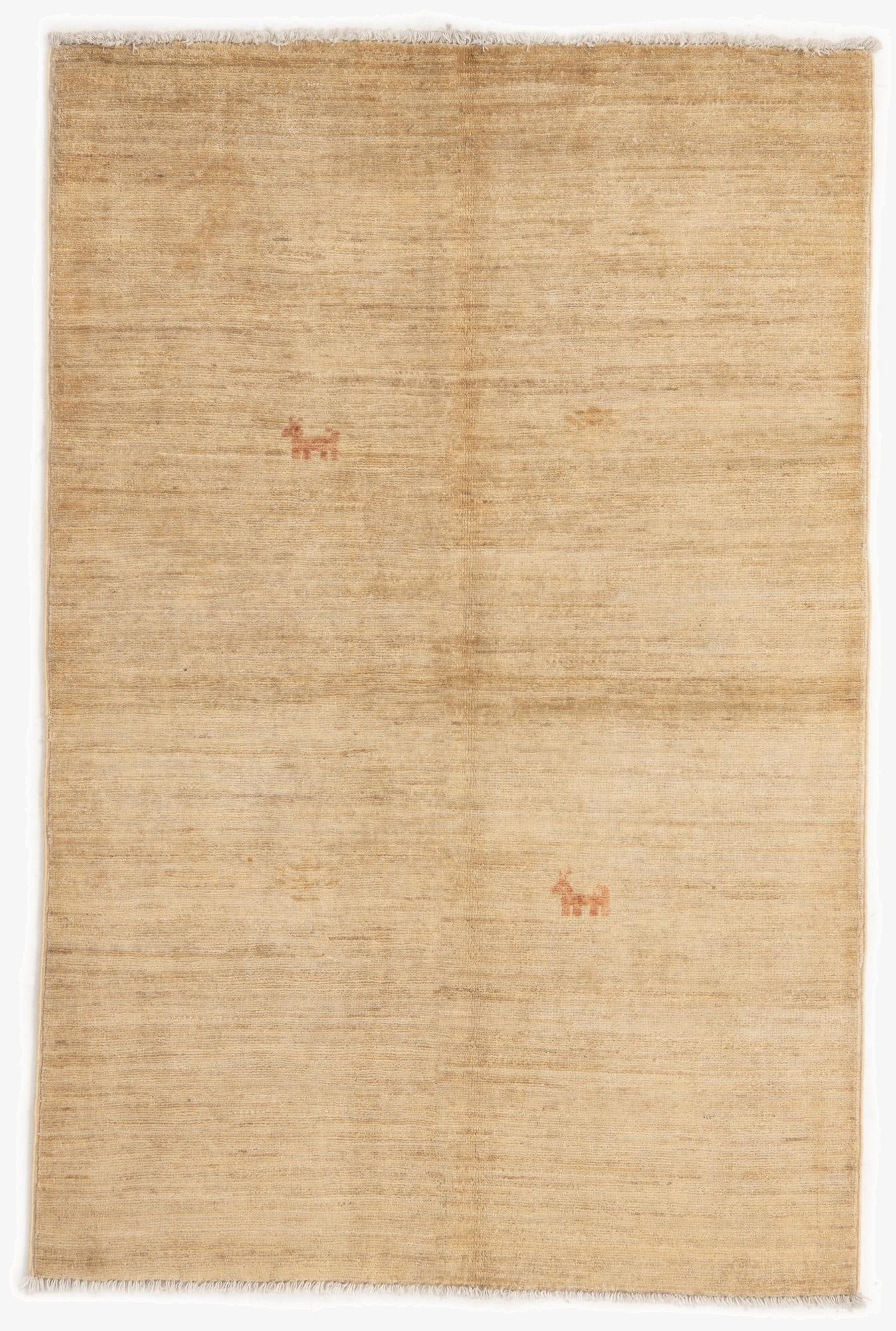 3' 4 x 5'  Hand Knotted Kashkuli Gabbeh Wool Rug