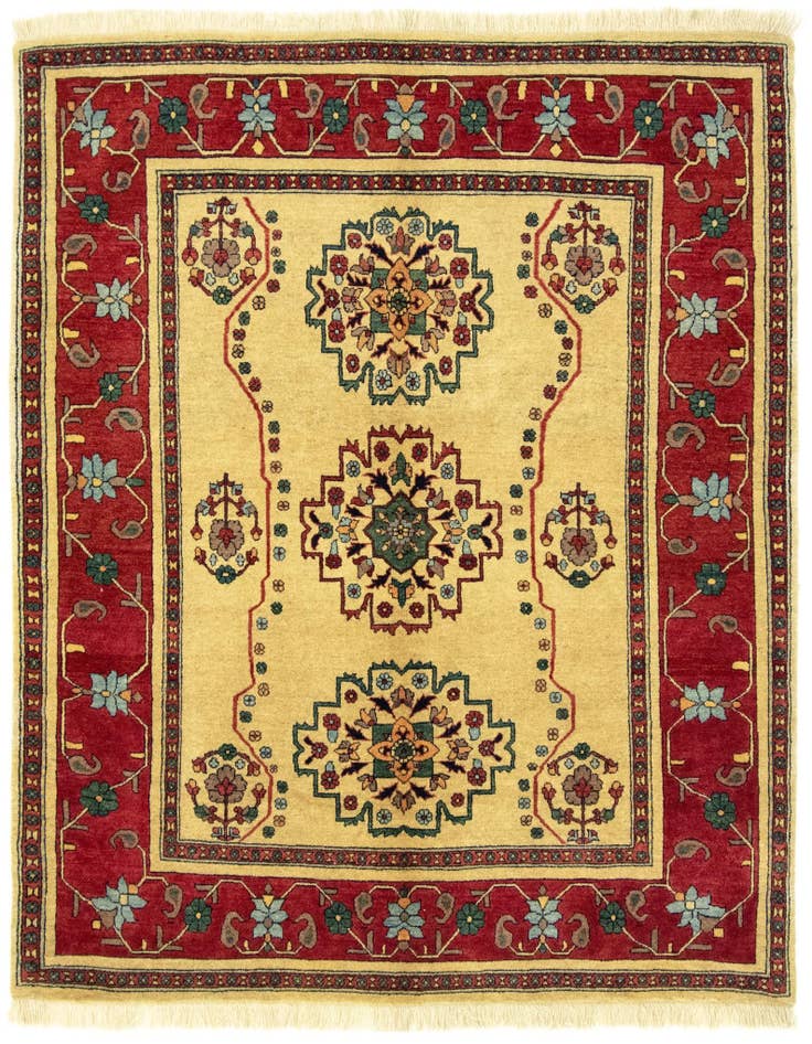 Detail image of 5' 5 x 6' 6 Hand Knotted Kashkuli Persian Rug
