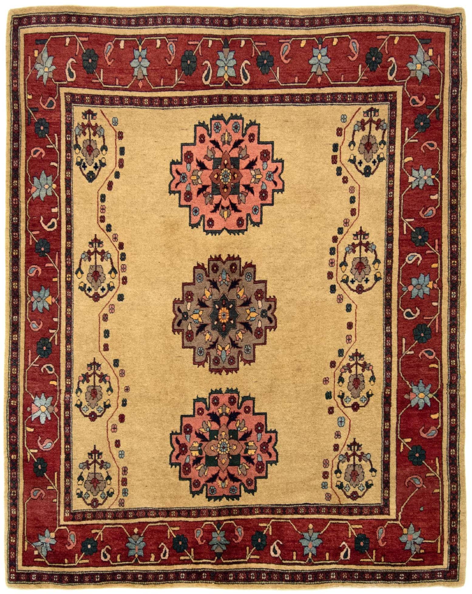 5' 7 x 6' 11 Hand Knotted Kashkuli Persian Rug