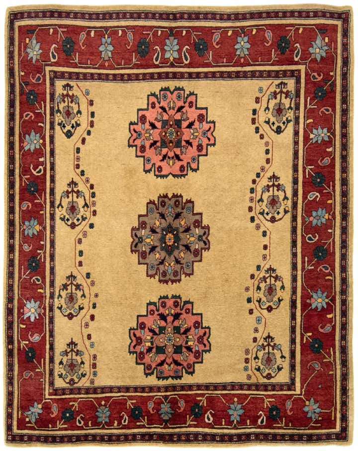 5' 7 x 6' 11 Hand Knotted Kashkuli Persian Rug