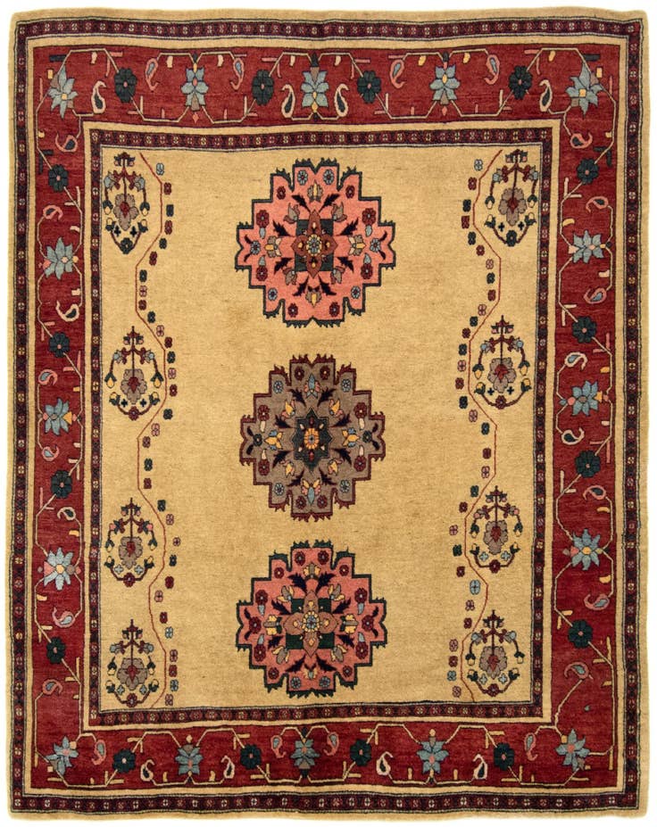 Detail image of 5' 7 x 6' 11 Hand Knotted Kashkuli Persian Rug