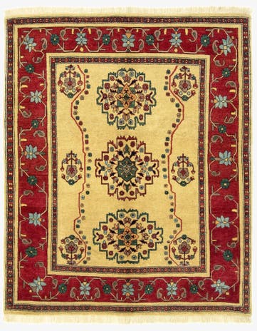 5' 5 x 6' 6 Hand Knotted Kashkuli Persian Rug