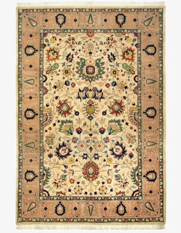 5' 3 x 8' Hand Knotted Kashkuli Persian Rug