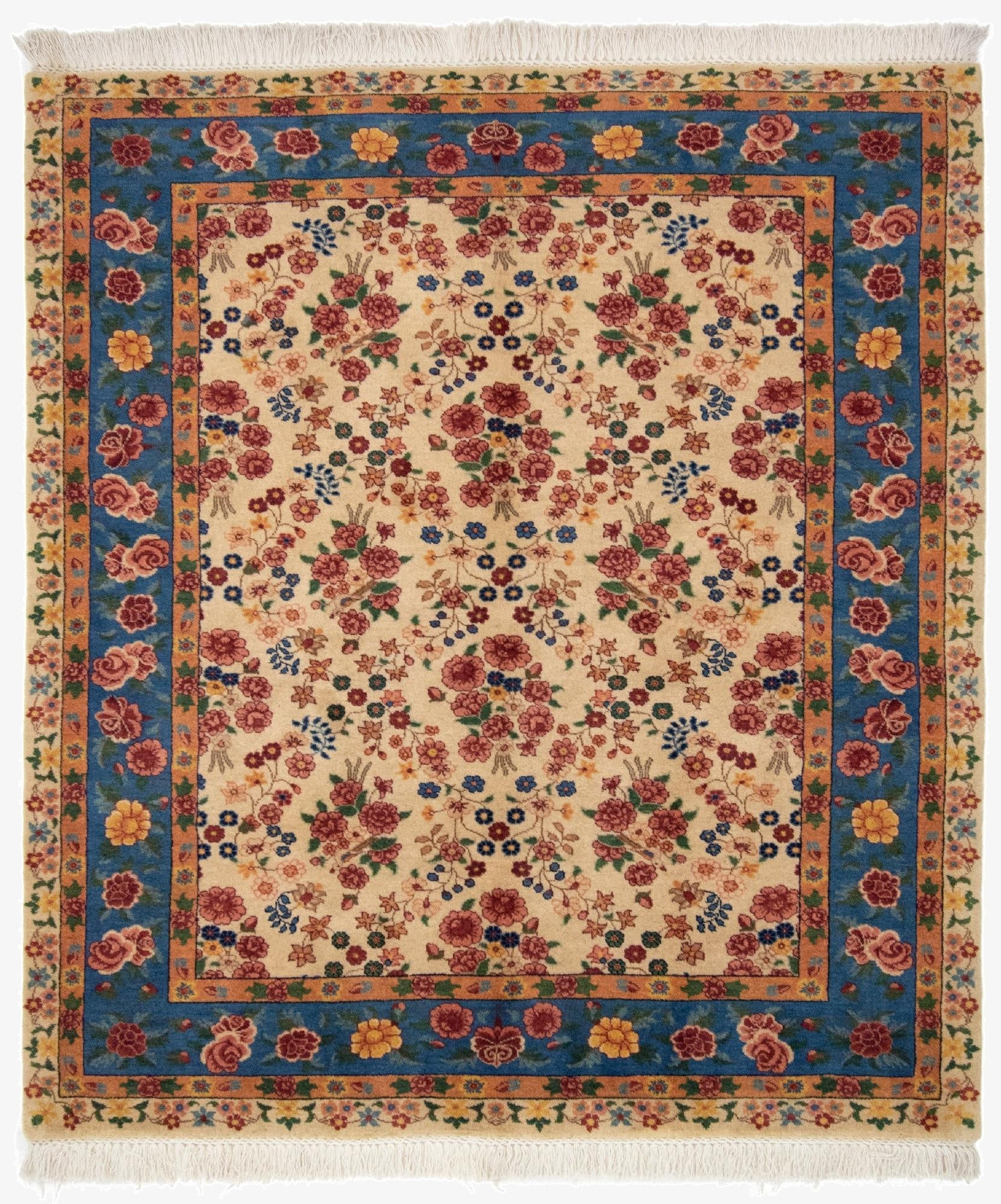 5' 6 x 6' 1  Hand Knotted Kashkuli Persian Rug
