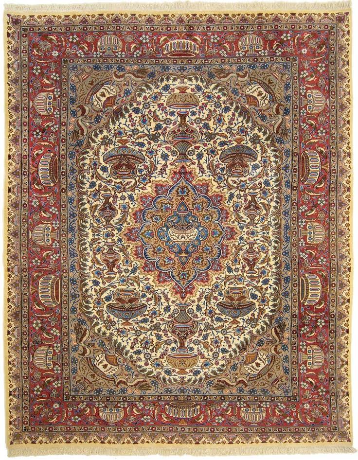 Detail image of 8' x 11' 6 Hand Knotted Kashmar Persian Wool Rug