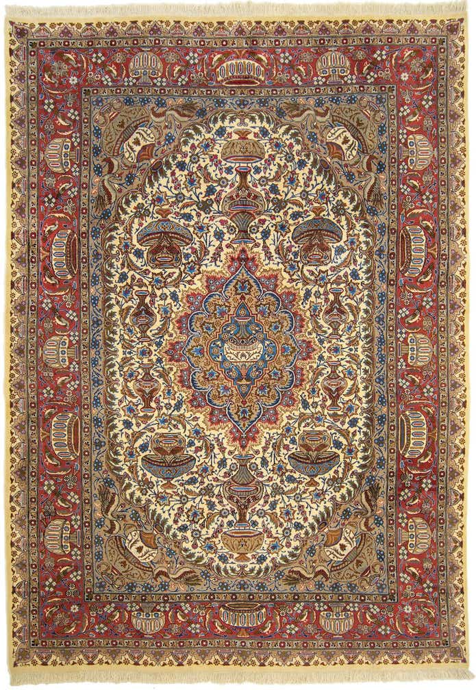 8' x 11' 6 Hand Knotted Kashmar Persian Wool Rug