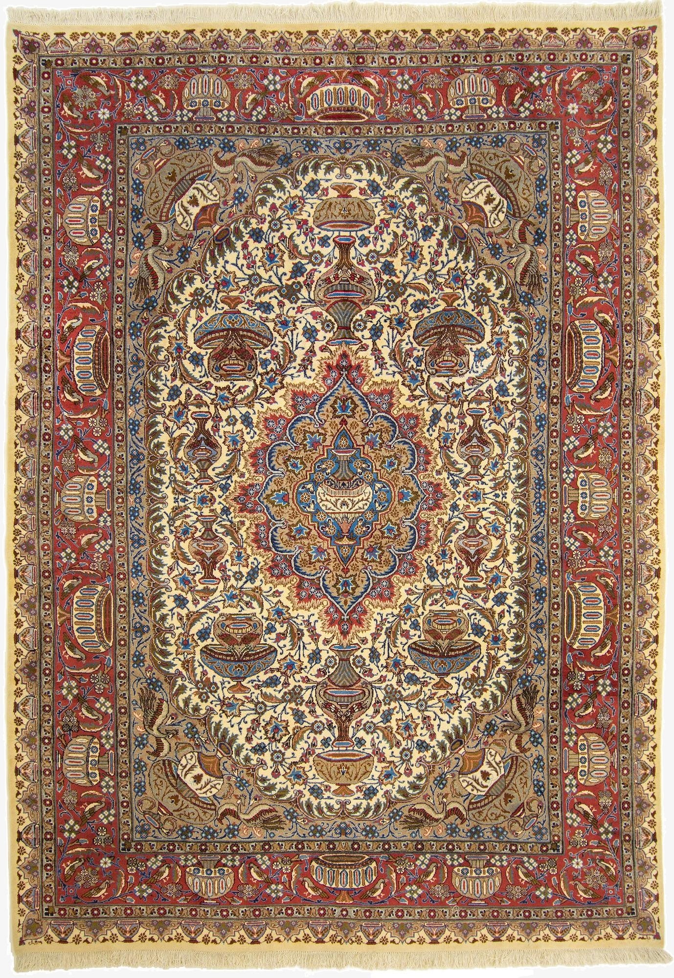 8' x 11' 6  Hand Knotted Kashmar Persian Wool Rug