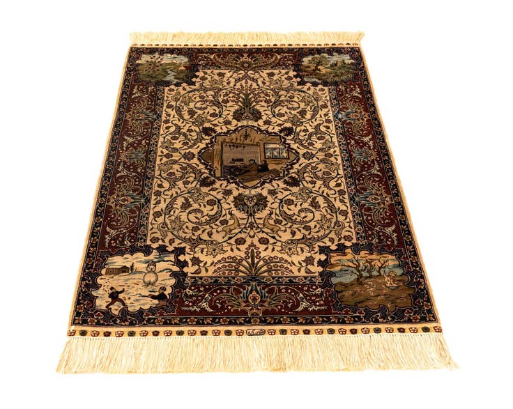 Detail image of 2' 1 x 3' Kayseri Silk Rug