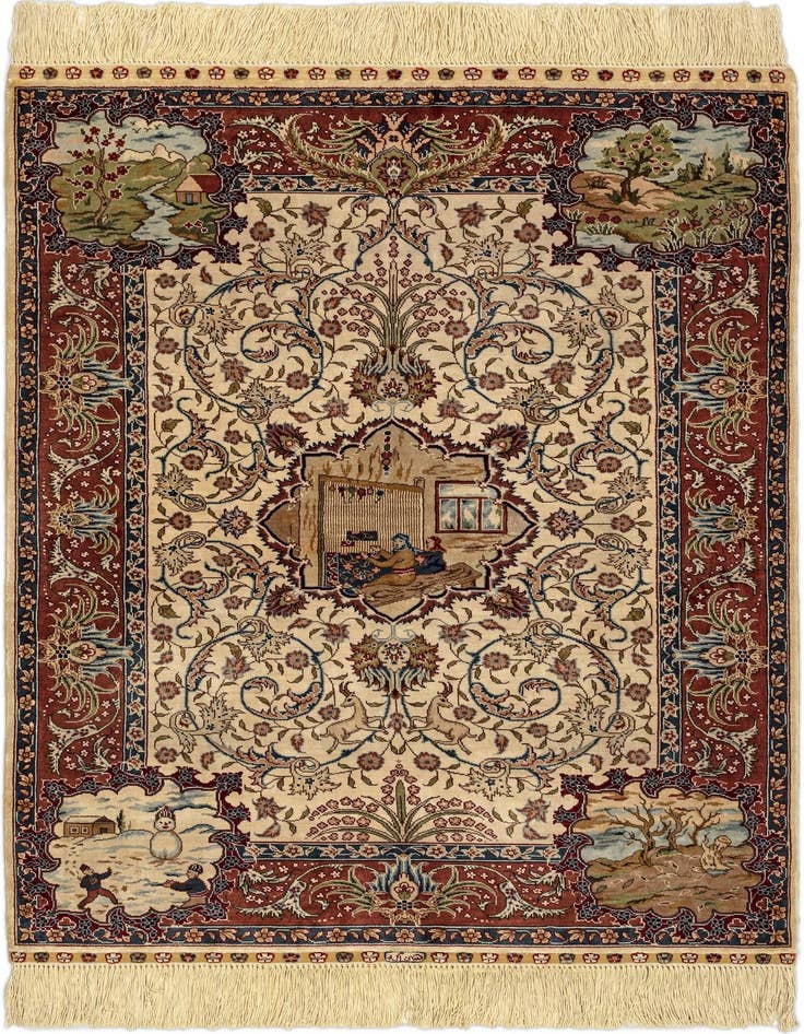 Detail image of 2' 1 x 3' Kayseri Silk Rug