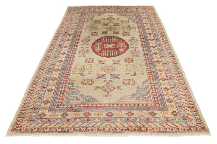 6' 6 x 9' 7 Hand Knotted Kazak Wool Rug