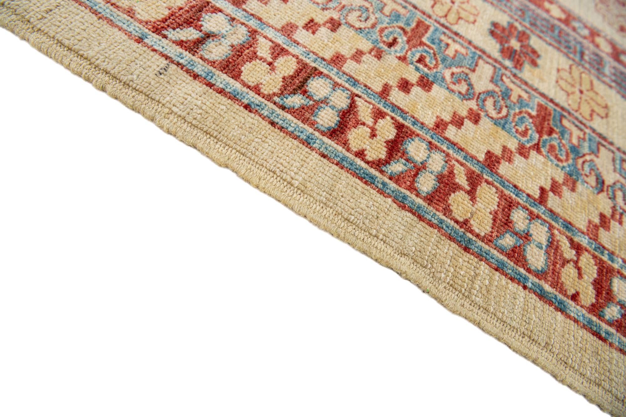 6' 6 x 9' 7 Hand Knotted Kazak Wool Rug