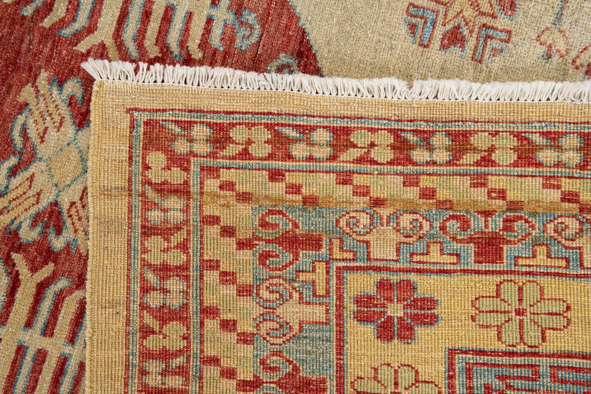 6' 6 x 9' 7 Hand Knotted Kazak Wool Rug