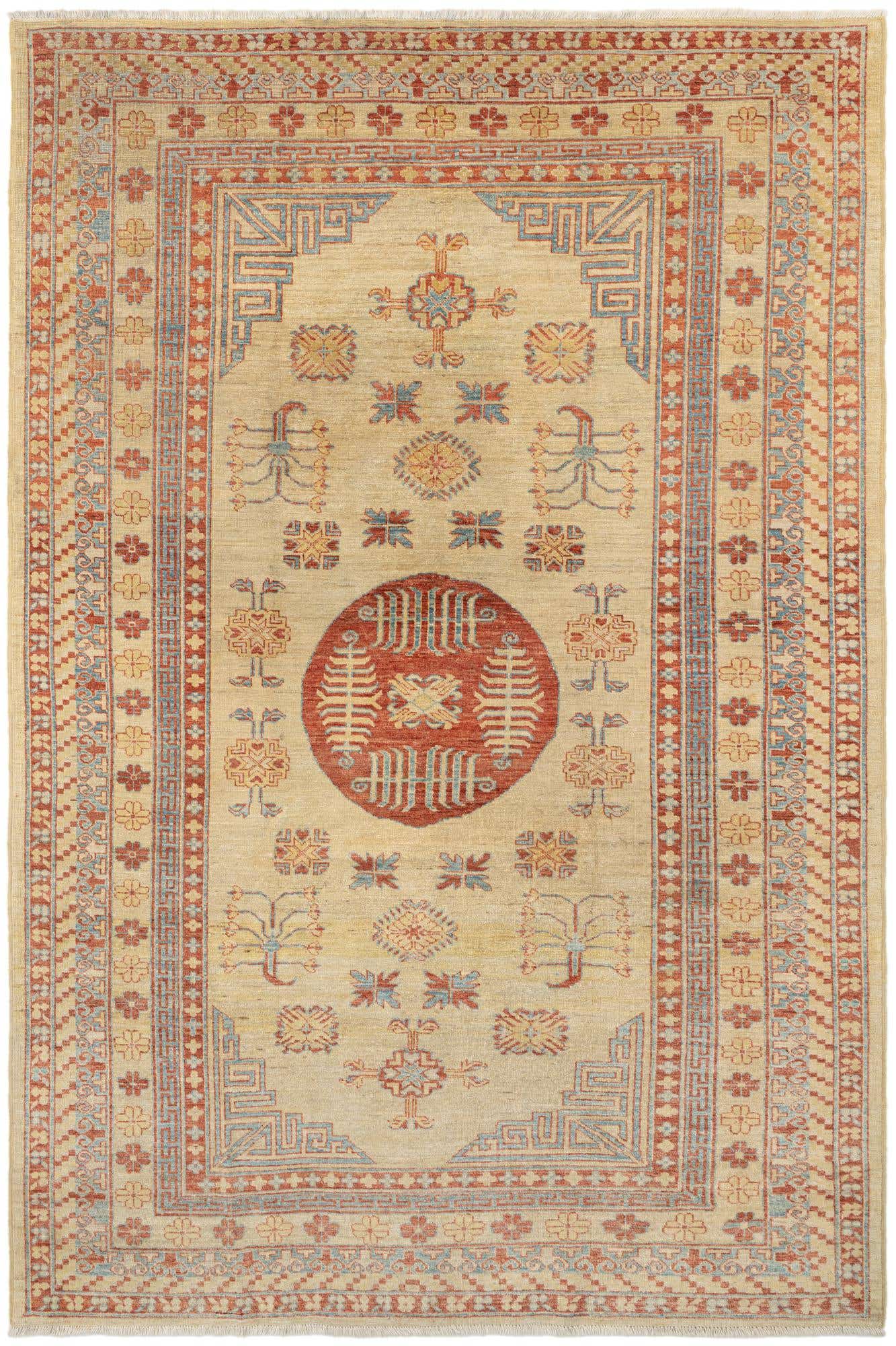 6' 6 x 9' 7 Hand Knotted Kazak Wool Rug