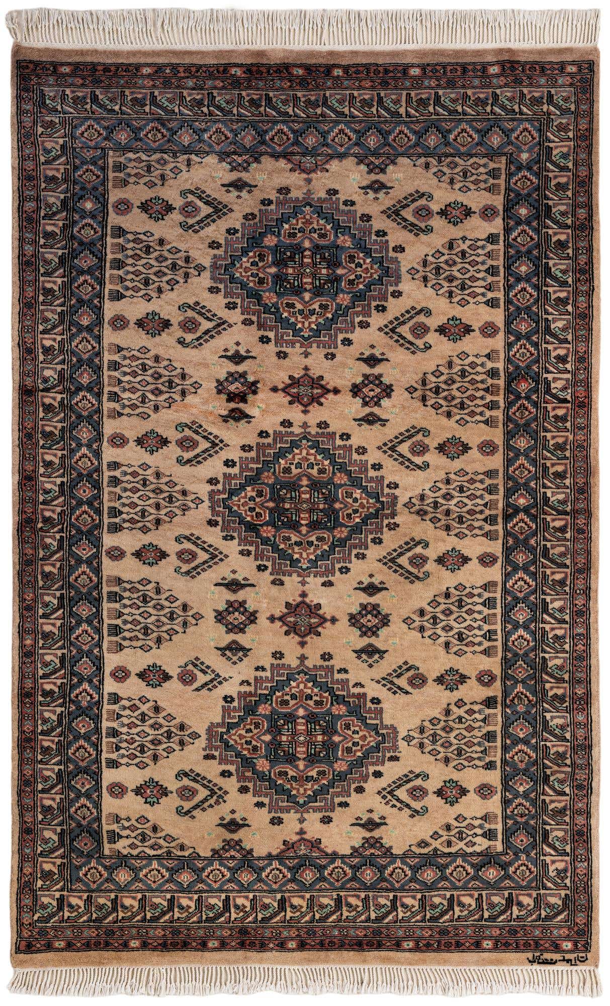 4' 3 x 6' 7 Hand Knotted Kazak Wool Rug