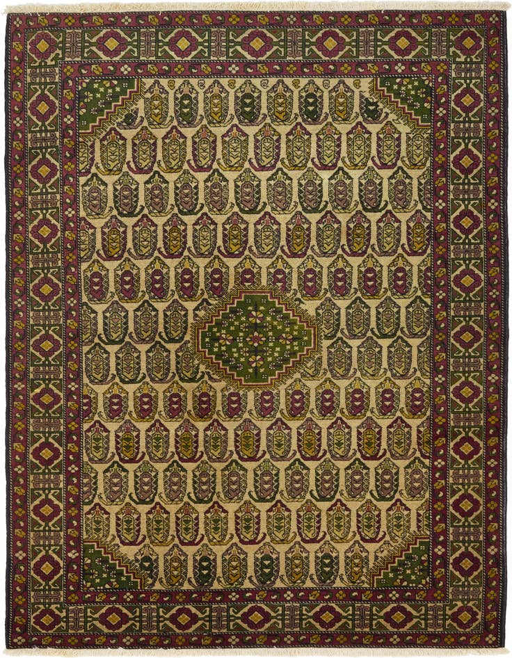 Detail image of 4' 5 x 6' 9 Hand Knotted Kazak Oriental Wool Rug