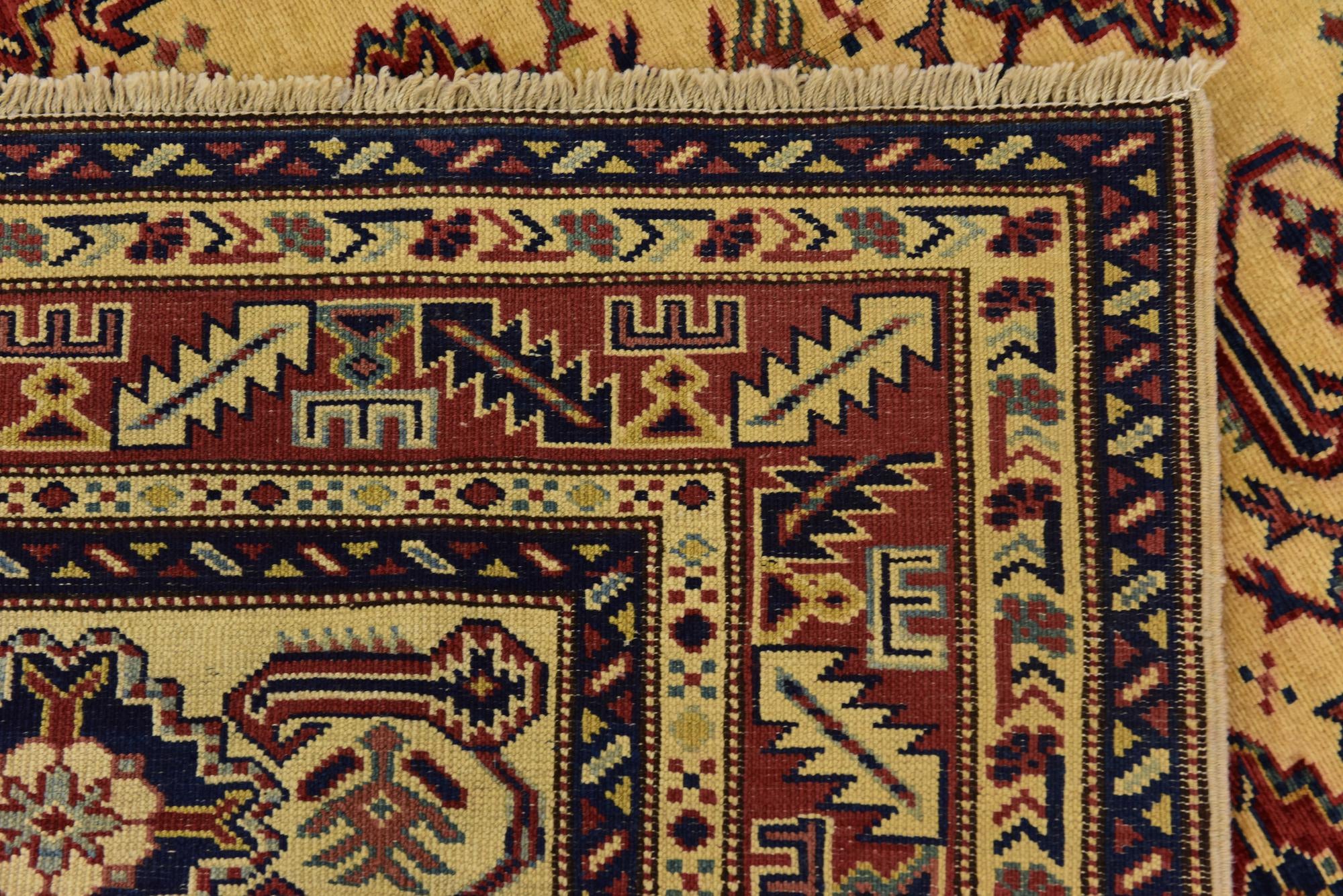 4' 9 x 6' 2 Hand Knotted Kazak Rug