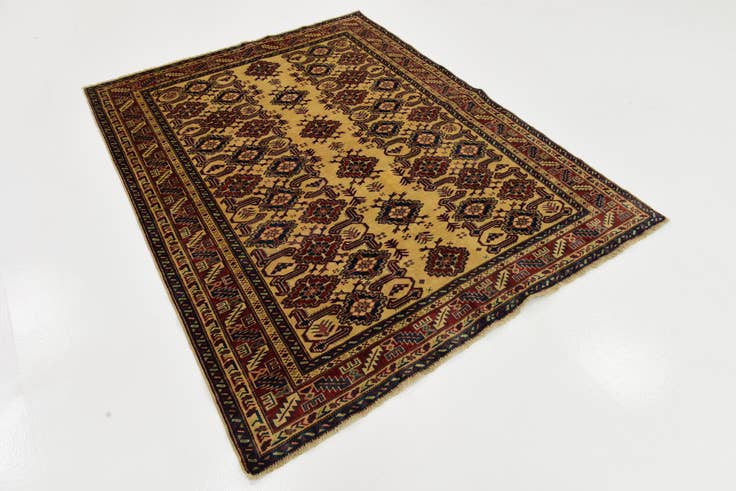 Detailansicht von 145cm x 190cm Handgeknüpft Kazak Teppich
