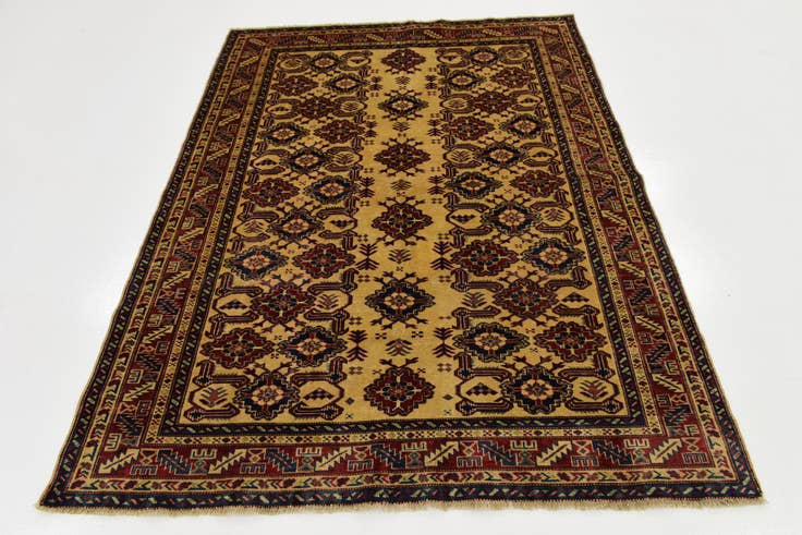 Detailansicht von 145cm x 190cm Handgeknüpft Kazak Teppich