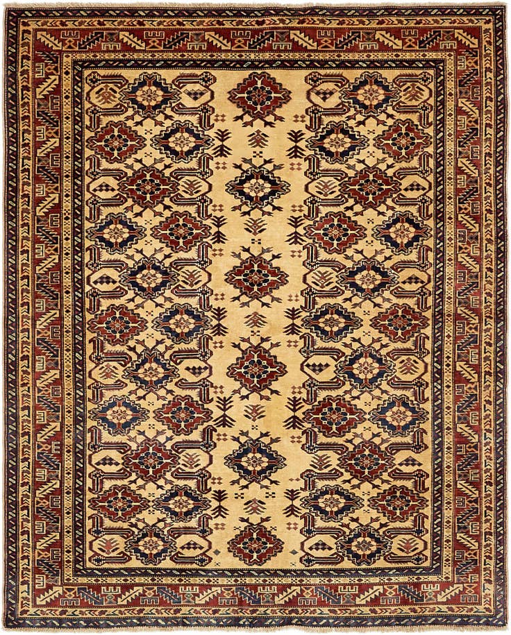 Detailansicht von 145cm x 190cm Handgeknüpft Kazak Teppich