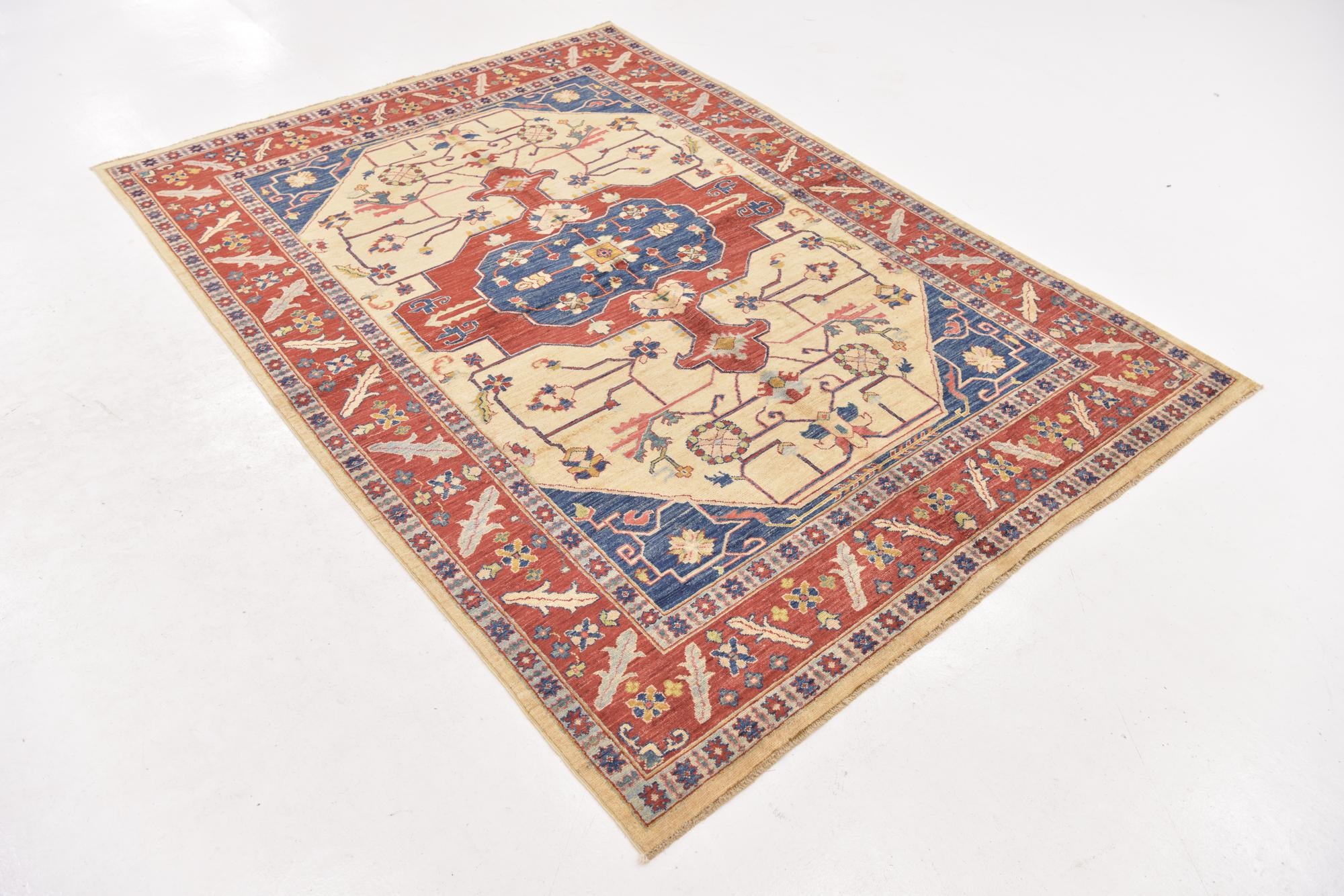 5' 8 x 7' 10 Hand Knotted Kazak Oriental Wool Rug