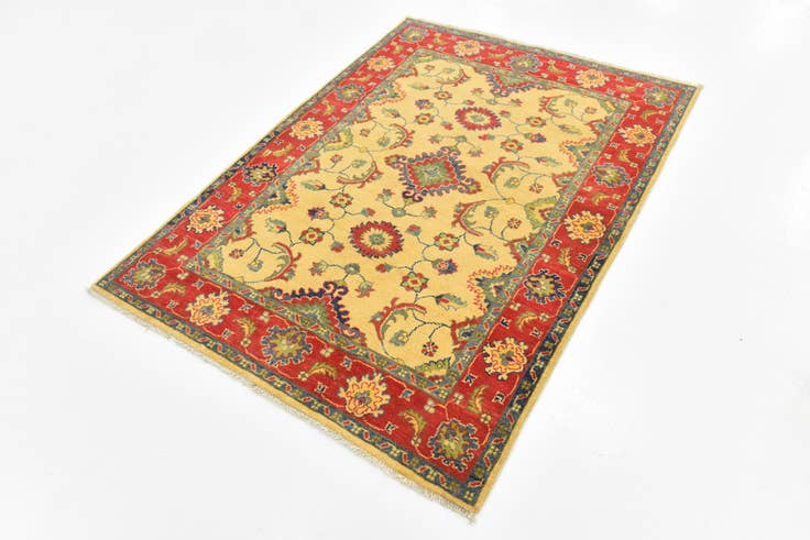 Detail image of 4' 2 x 5' 8 Hand Knotted Kazak Rug
