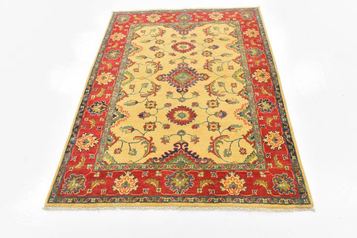 Detail image of 4' 2 x 5' 8 Hand Knotted Kazak Rug