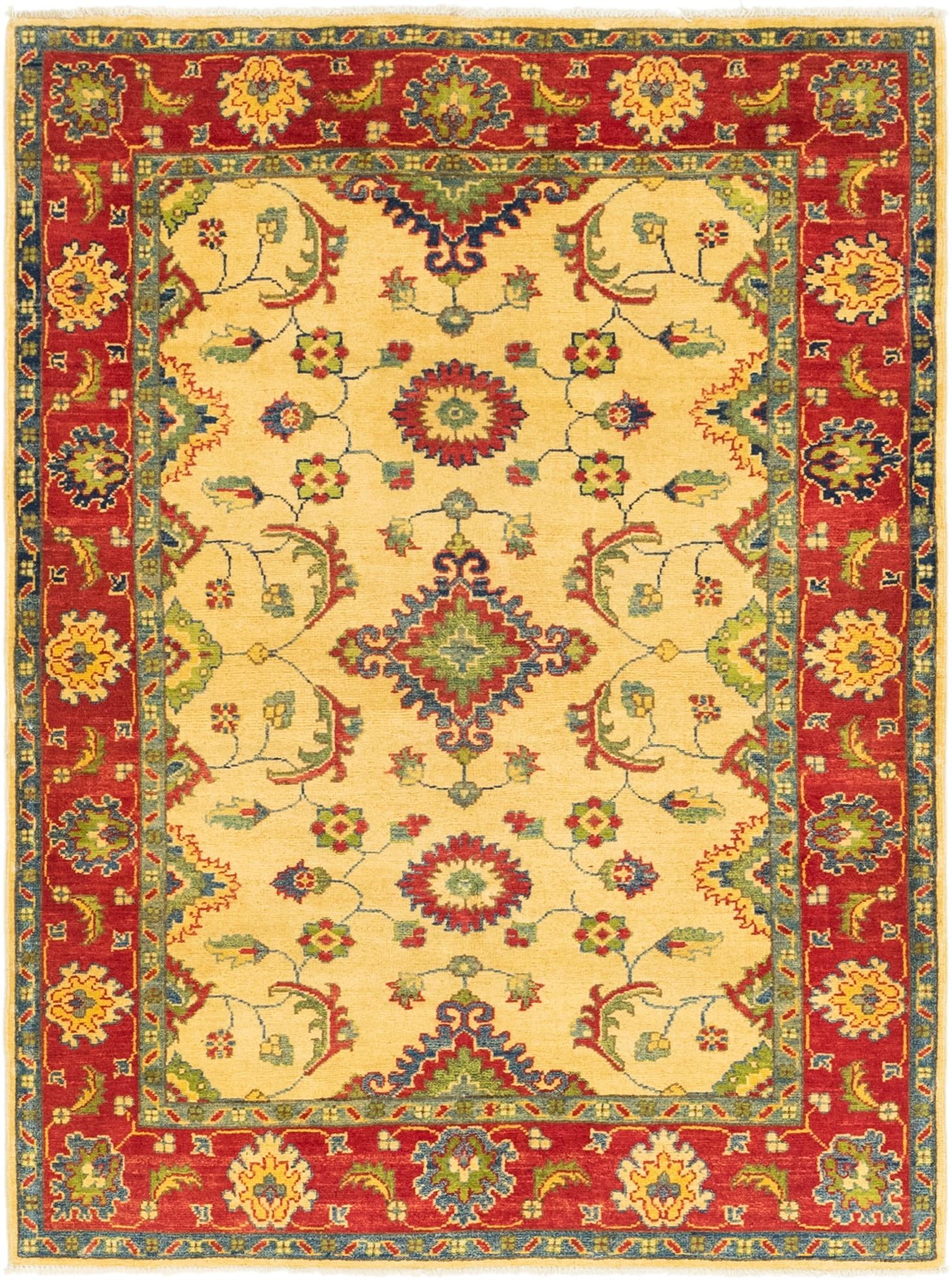 4' 2 x 5' 8 Hand Knotted Kazak Rug