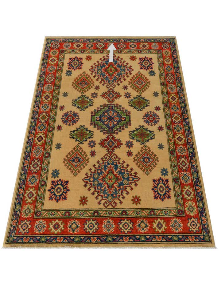 4' 1 x 6' 3 Hand Knotted Kazak Rug
