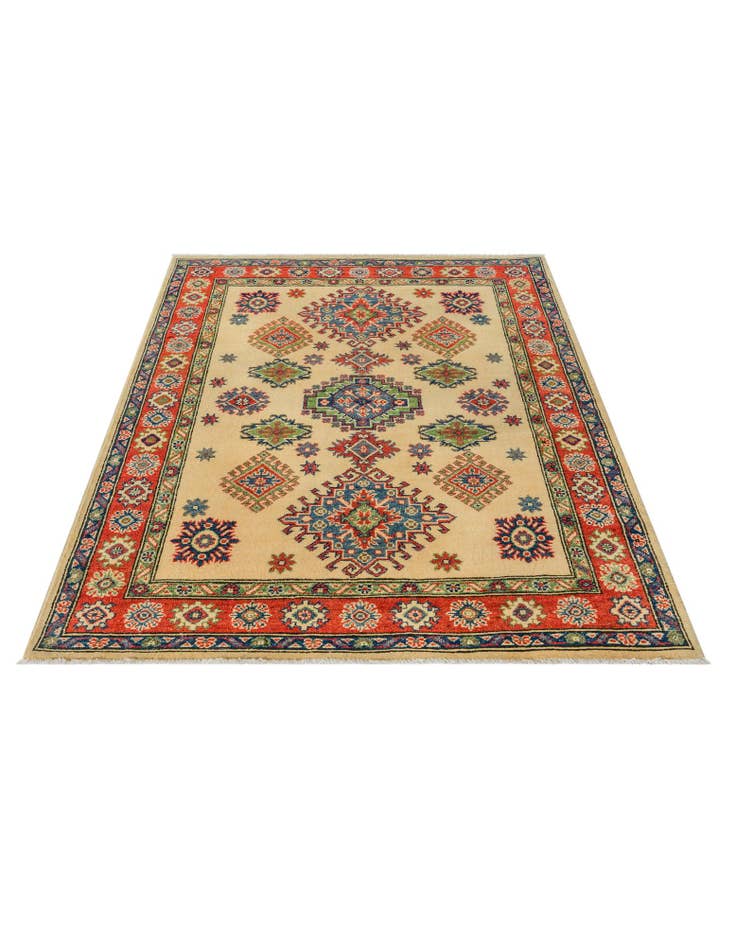 Detail image of 4' 1 x 6' 3 Hand Knotted Kazak Rug
