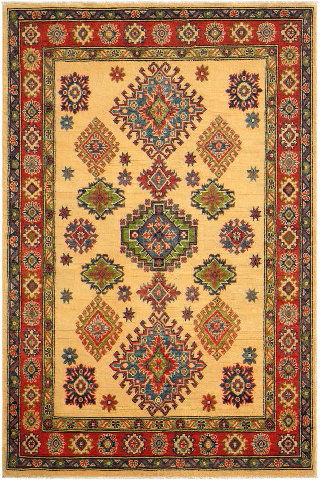 Detail image of 4' 1 x 6' 3 Hand Knotted Kazak Rug