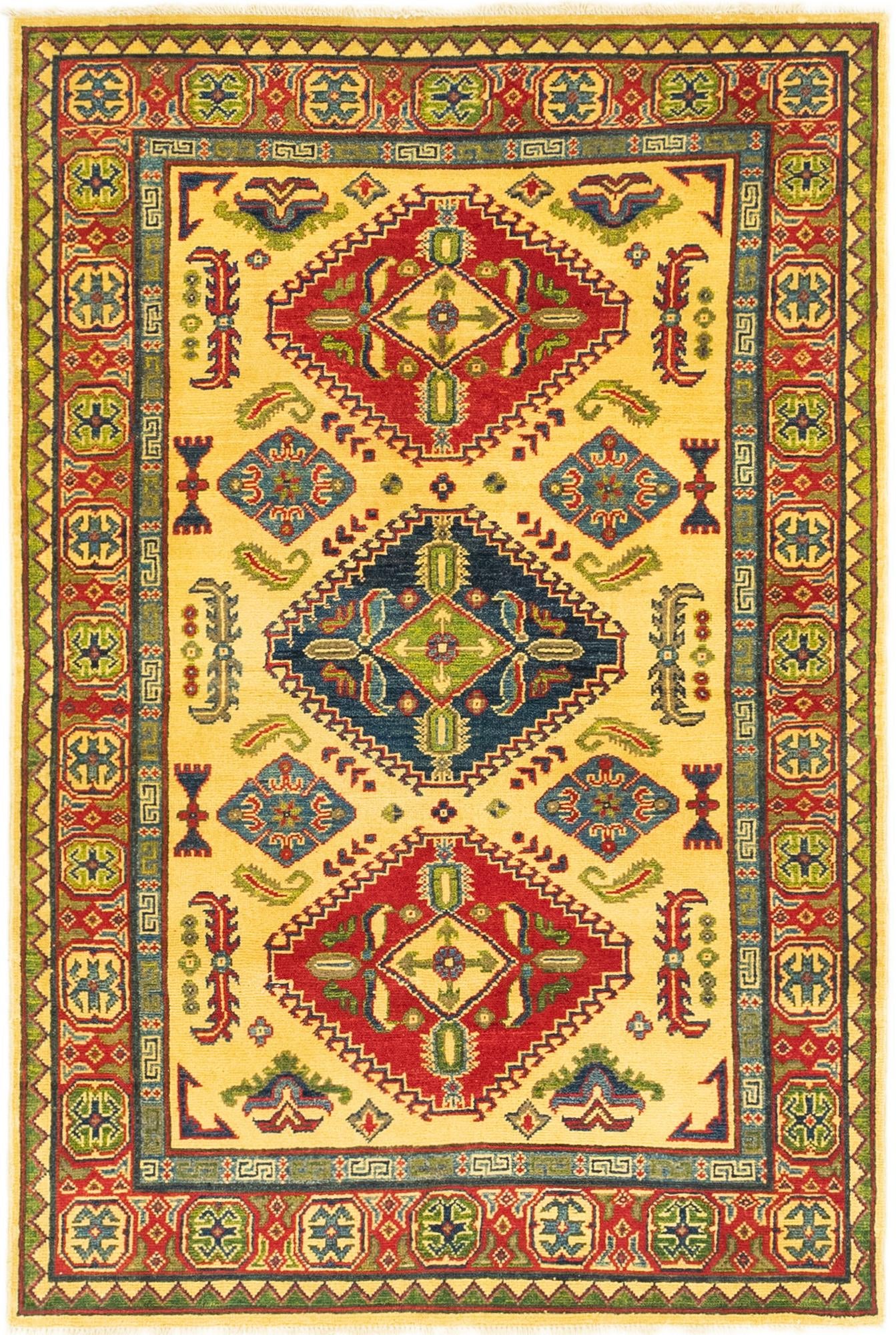 4' x 6' Hand Knotted Kazak Rug