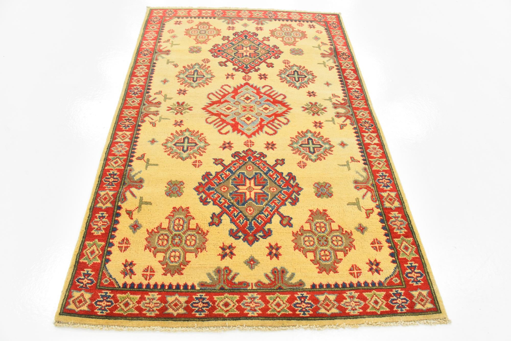 4' x 6' 2 Hand Knotted Kazak Rug