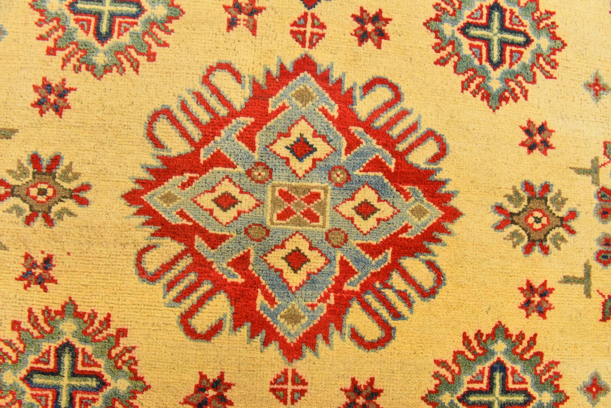 4' x 6' 2 Hand Knotted Kazak Rug