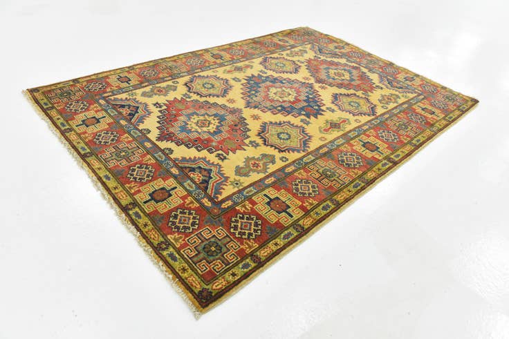 Detail image of 4' 2 x 6' 1 Hand Knotted Kazak Rug