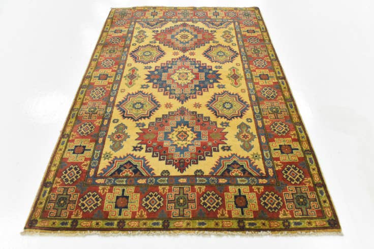 Detail image of 4' 2 x 6' 1 Hand Knotted Kazak Rug