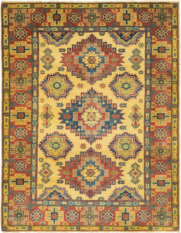 Detail image of 4' 2 x 6' 1 Hand Knotted Kazak Rug
