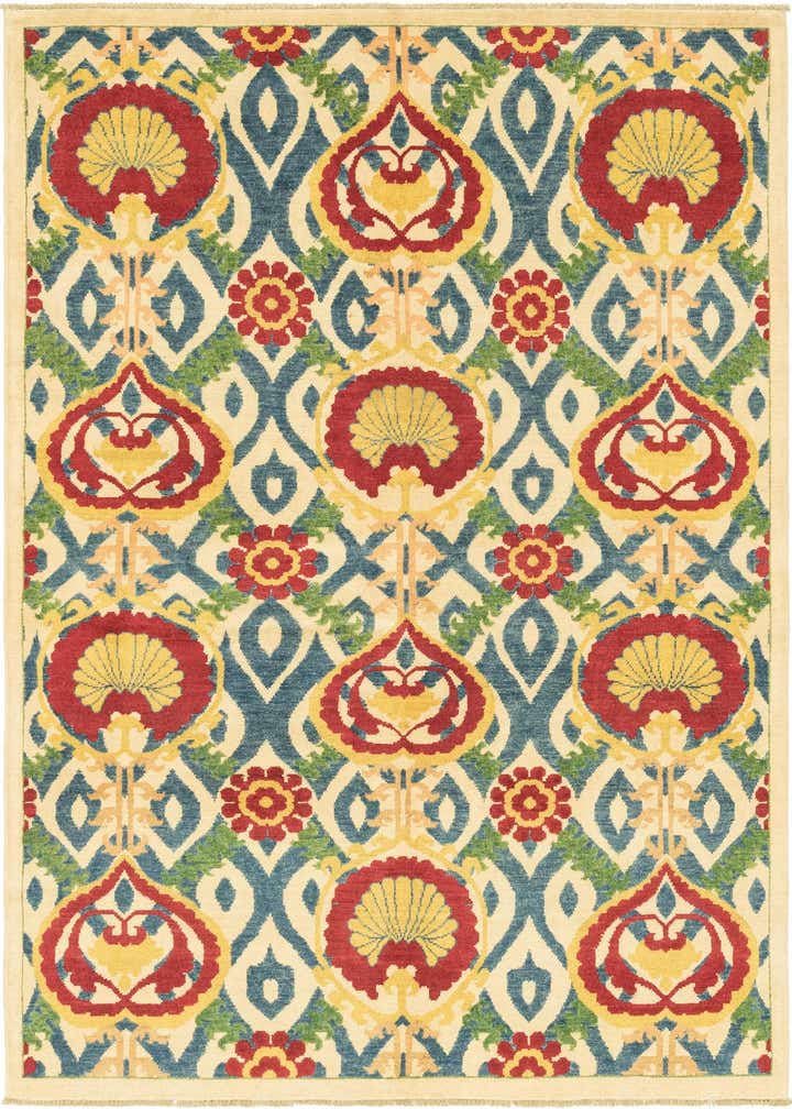 5' x 7' 4 Hand Knotted Kazak Rug