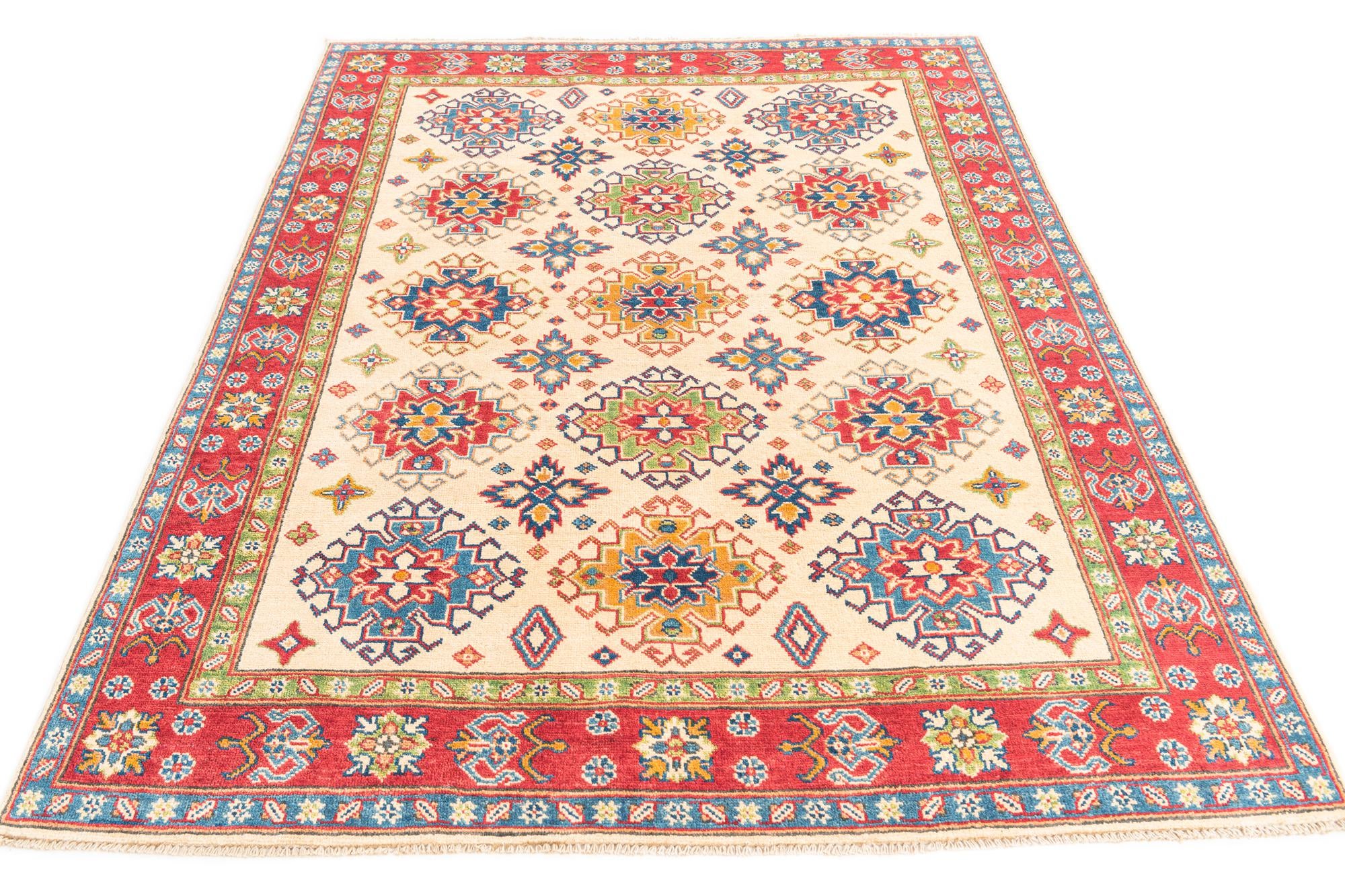 5' x 6' 7 Hand Knotted Kazak Rug