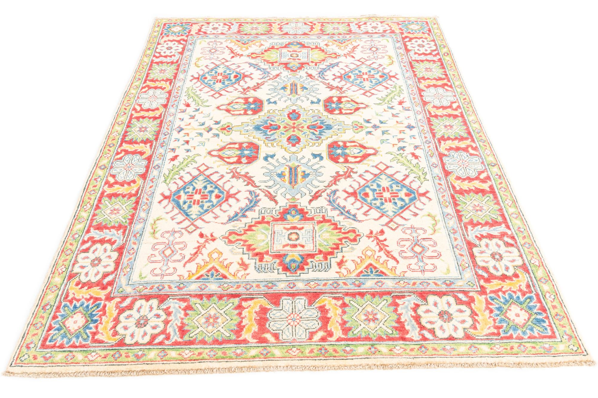 5' x 6' 8 Hand Knotted Kazak Rug