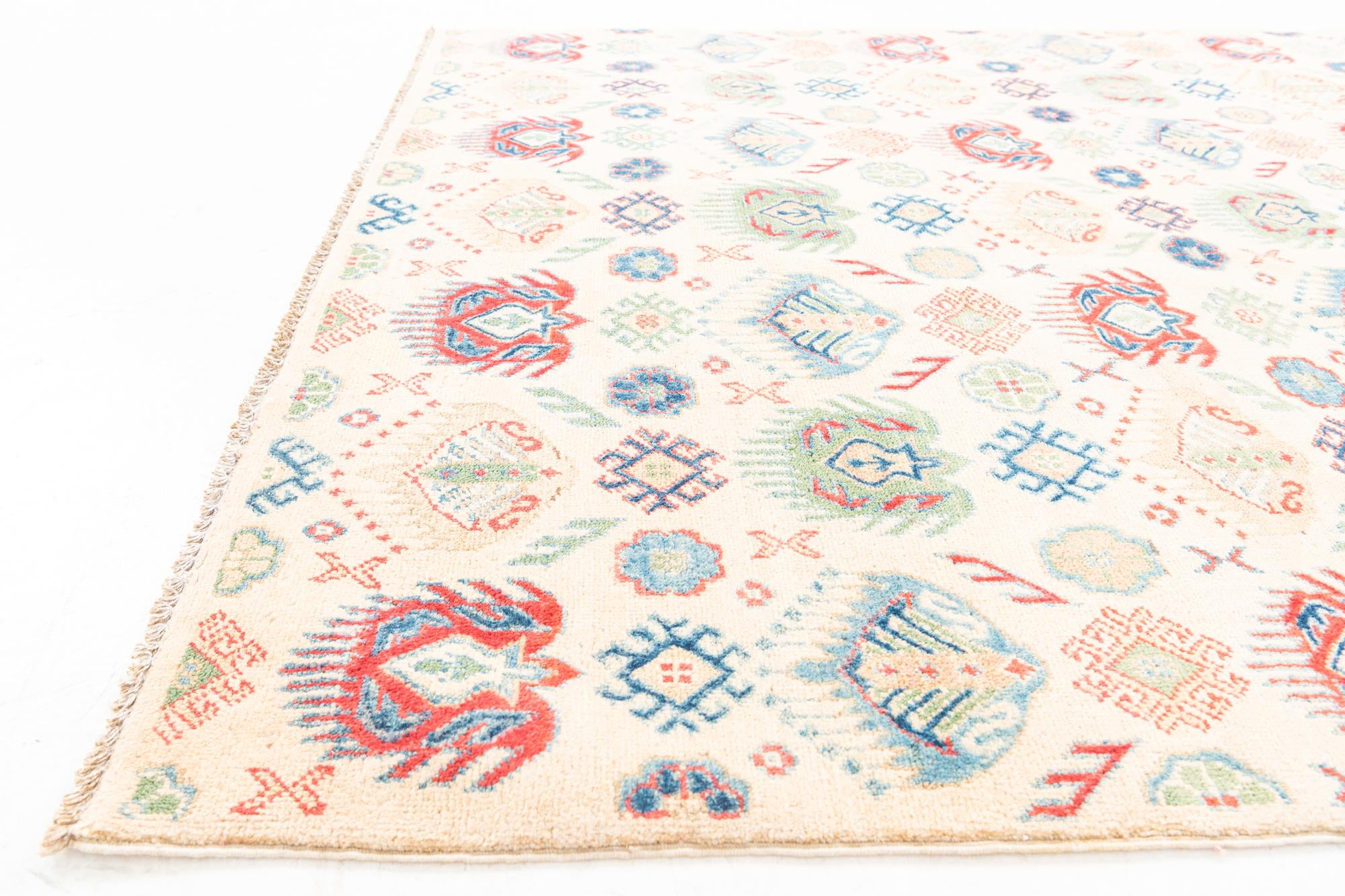5' 2 x 7' 10 Hand Knotted Kazak Rug