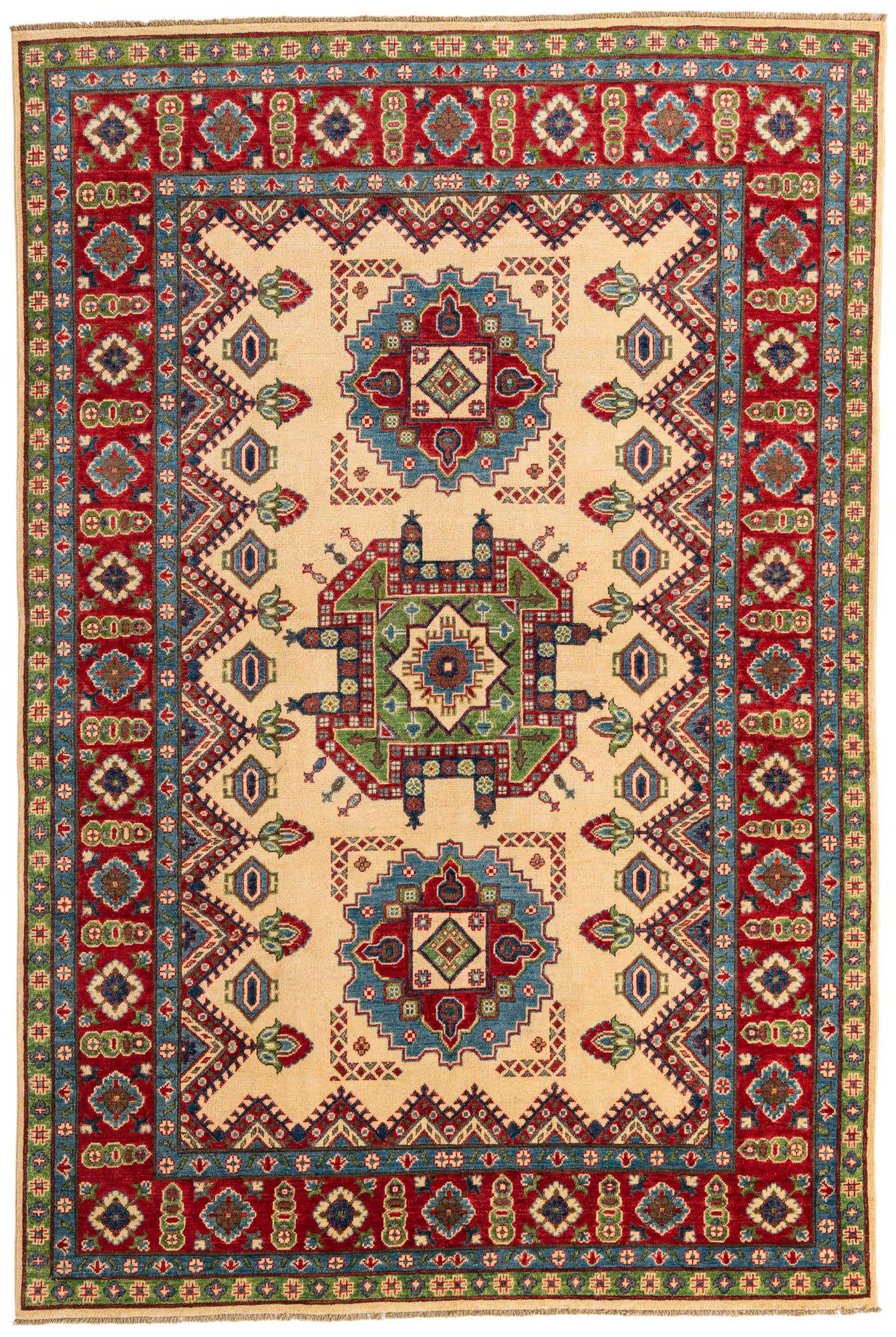 6' 6 x 9' 10 Hand Knotted Kazak Rug